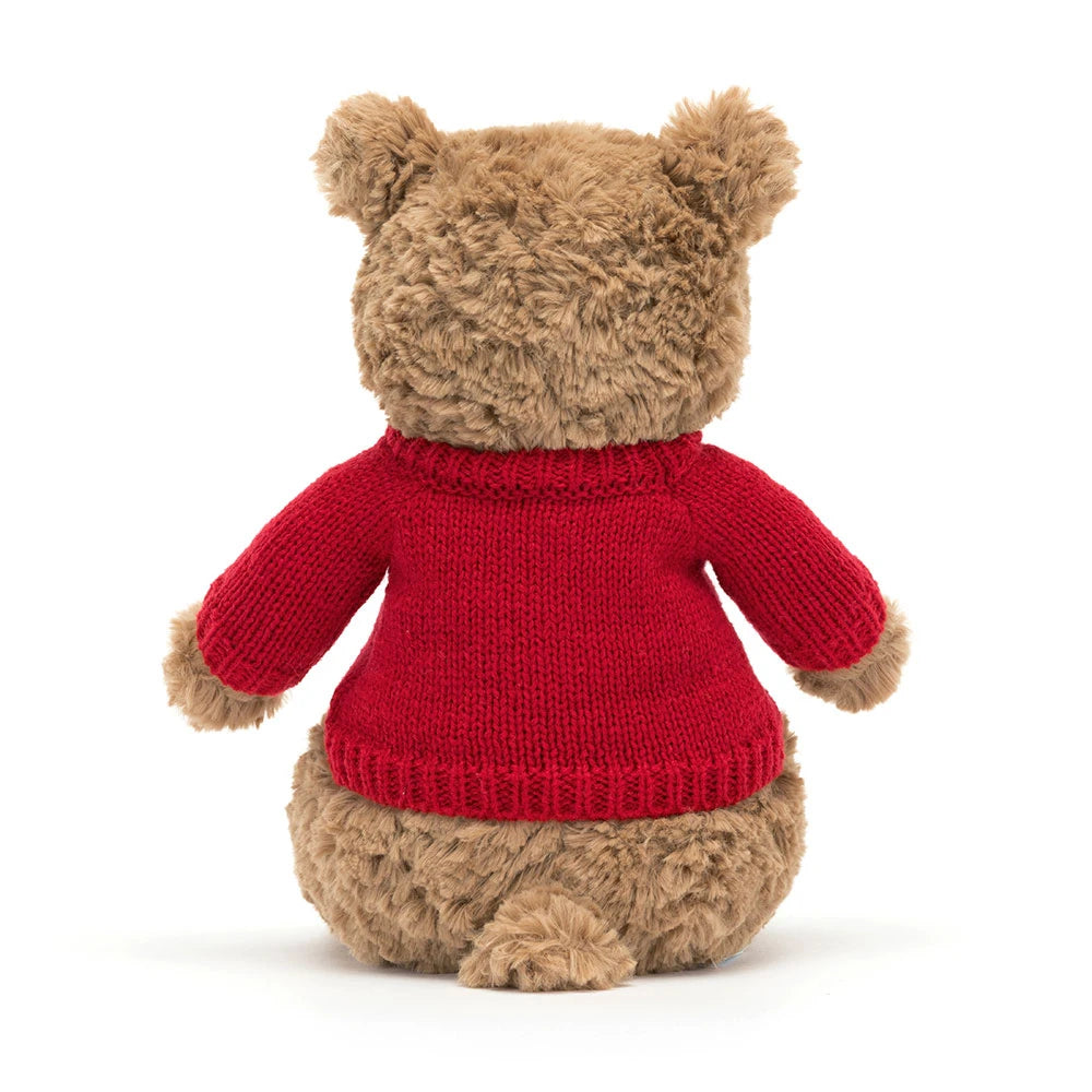 Jellycat Bartholomew Bear Personalized Red Jumper Stuffed Toy