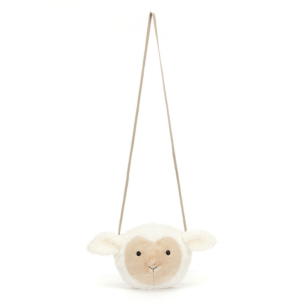 Jellycat Little Lamb Bag Cream Plush Adjustable Strap