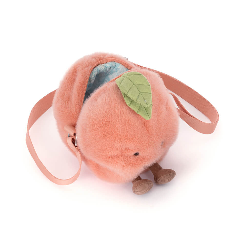 Jellycat Amuseables Peach Shoulder Bag Fuzzy Fruit Plush Accessory