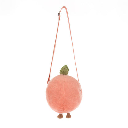 Jellycat Amuseables Peach Shoulder Bag Fuzzy Fruit Plush Accessory