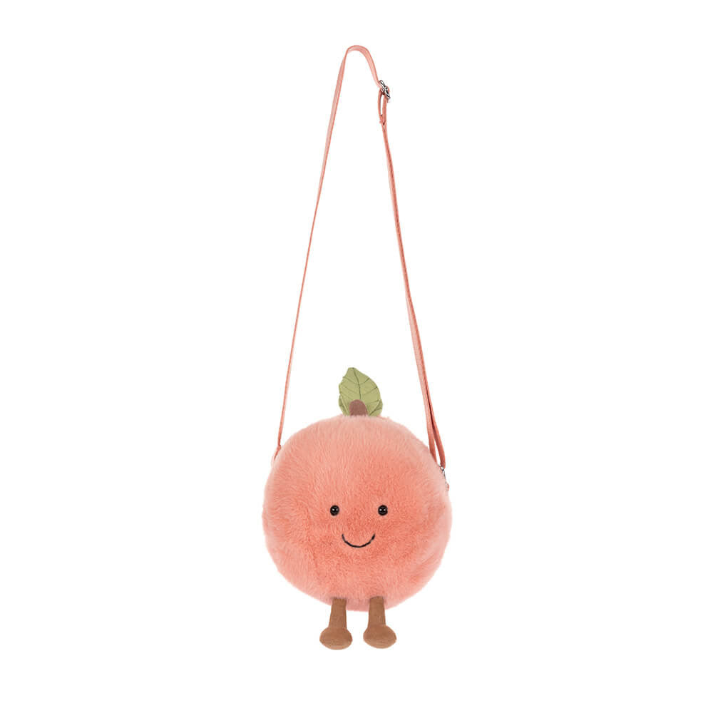 Jellycat Amuseables Peach Shoulder Bag Fuzzy Fruit Plush Accessory