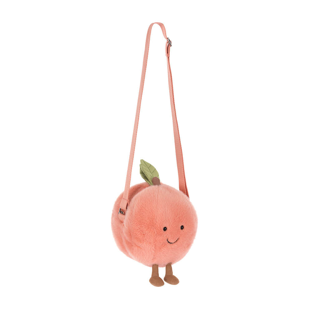 Jellycat Amuseables Peach Shoulder Bag Fuzzy Fruit Plush Accessory