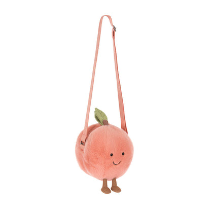 Jellycat Amuseables Peach Shoulder Bag Fuzzy Fruit Plush Accessory