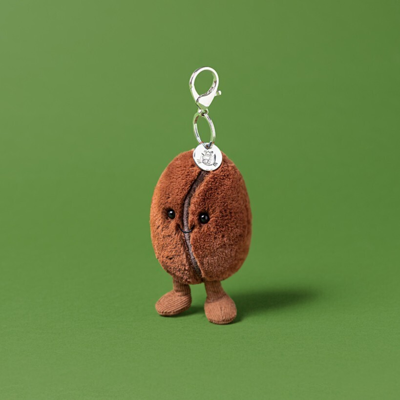 Jellycat Amuseables Coffee Bean Bag Charm Plush Accessory