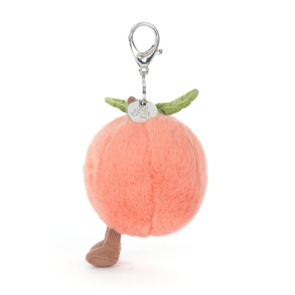 Jellycat Amuseables Peach Bag Charm Blush Soft Plush Accessory