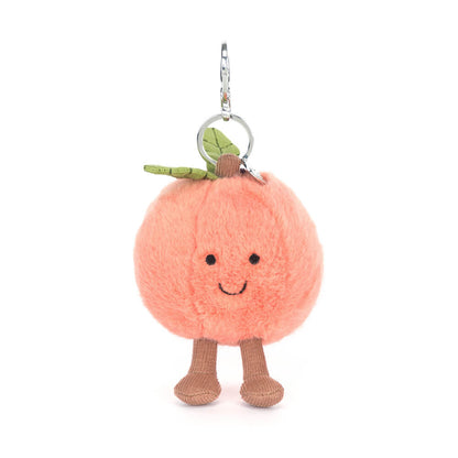 Jellycat Amuseables Peach Bag Charm Blush Soft Plush Accessory