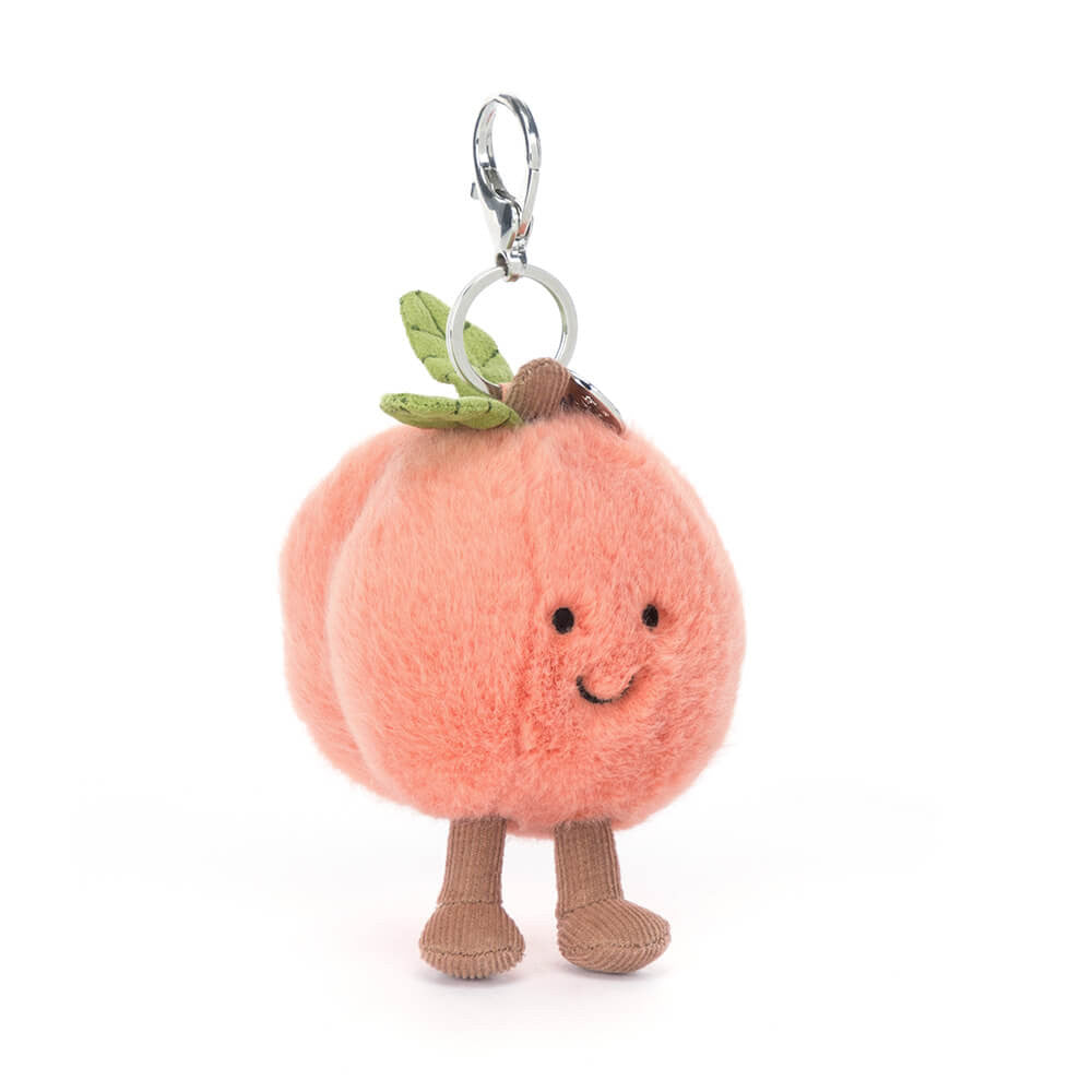 Jellycat Amuseables Peach Bag Charm Blush Soft Plush Accessory