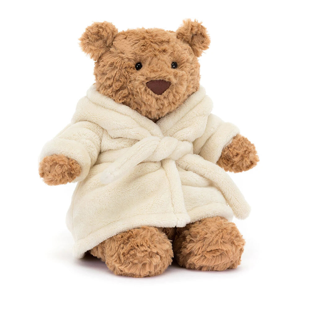 Jellycat Bartholomew Bear Plush Toy with Removable Bathrobe Outfit