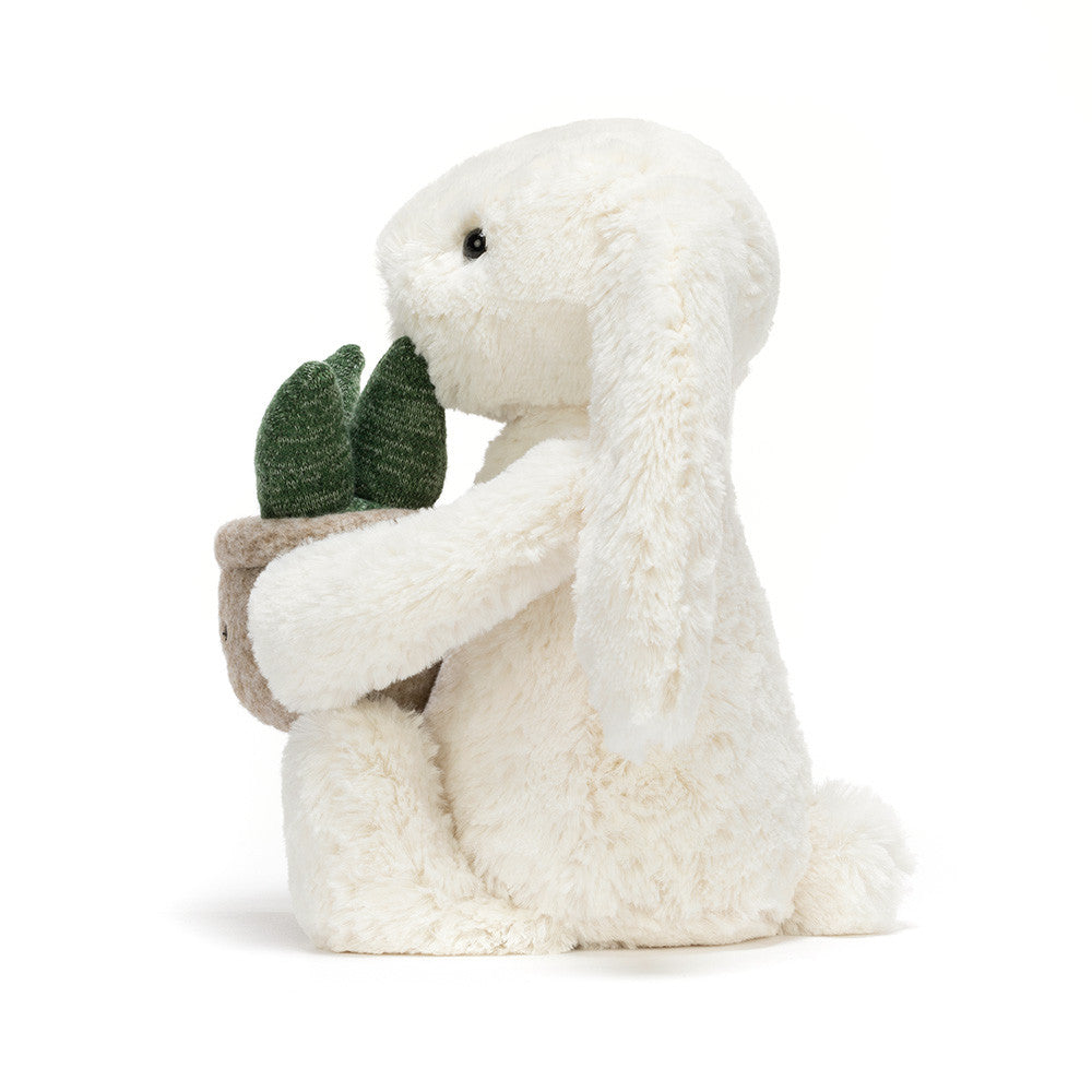 Jellycat Cream Bunny with Plant Plush Toy