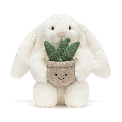 Jellycat Cream Bunny with Plant Plush Toy