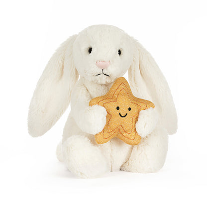Jellycat Cream Bunny with Star Plush Toy 12in