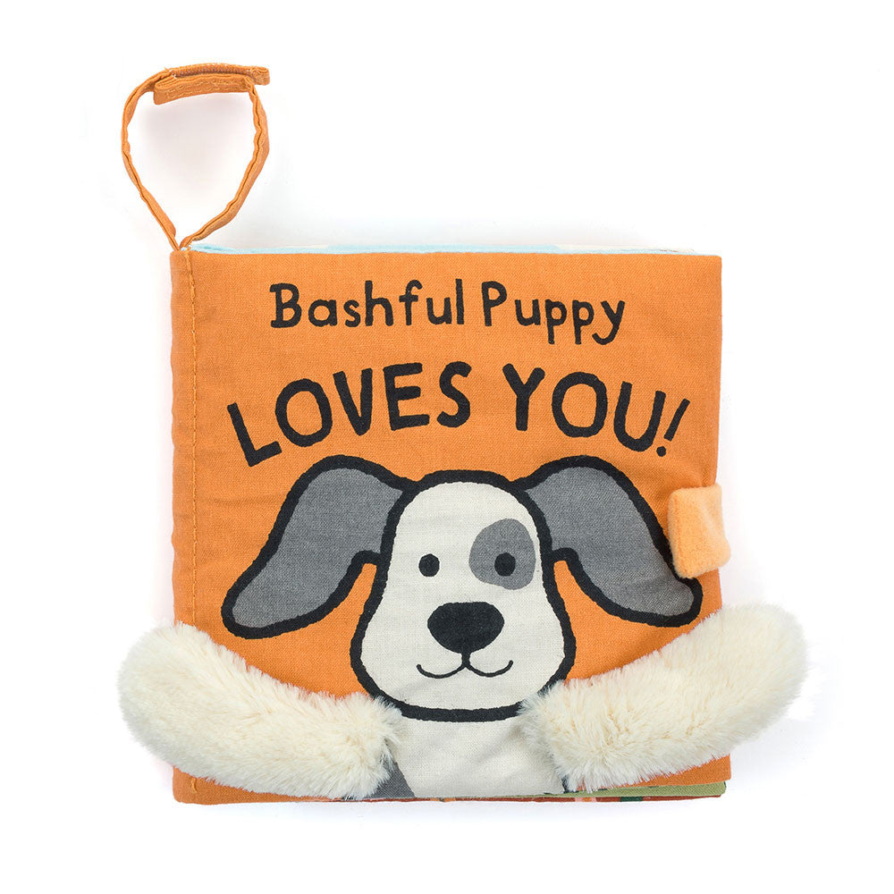 Jellycat Bashful Puppy Loves You Book Soft Crinkle Cloth 8 Pages