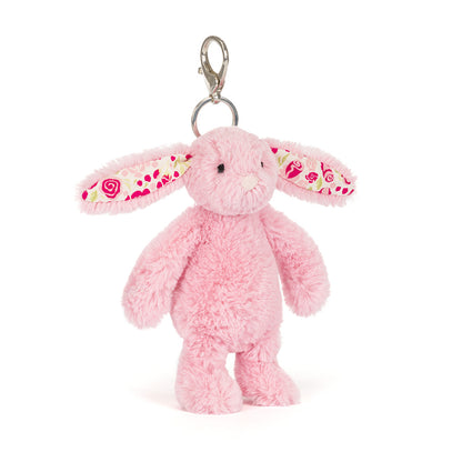 Jellycat Blushkin Blossom Bunny Bag Charm Soft Floral Plush Accessory