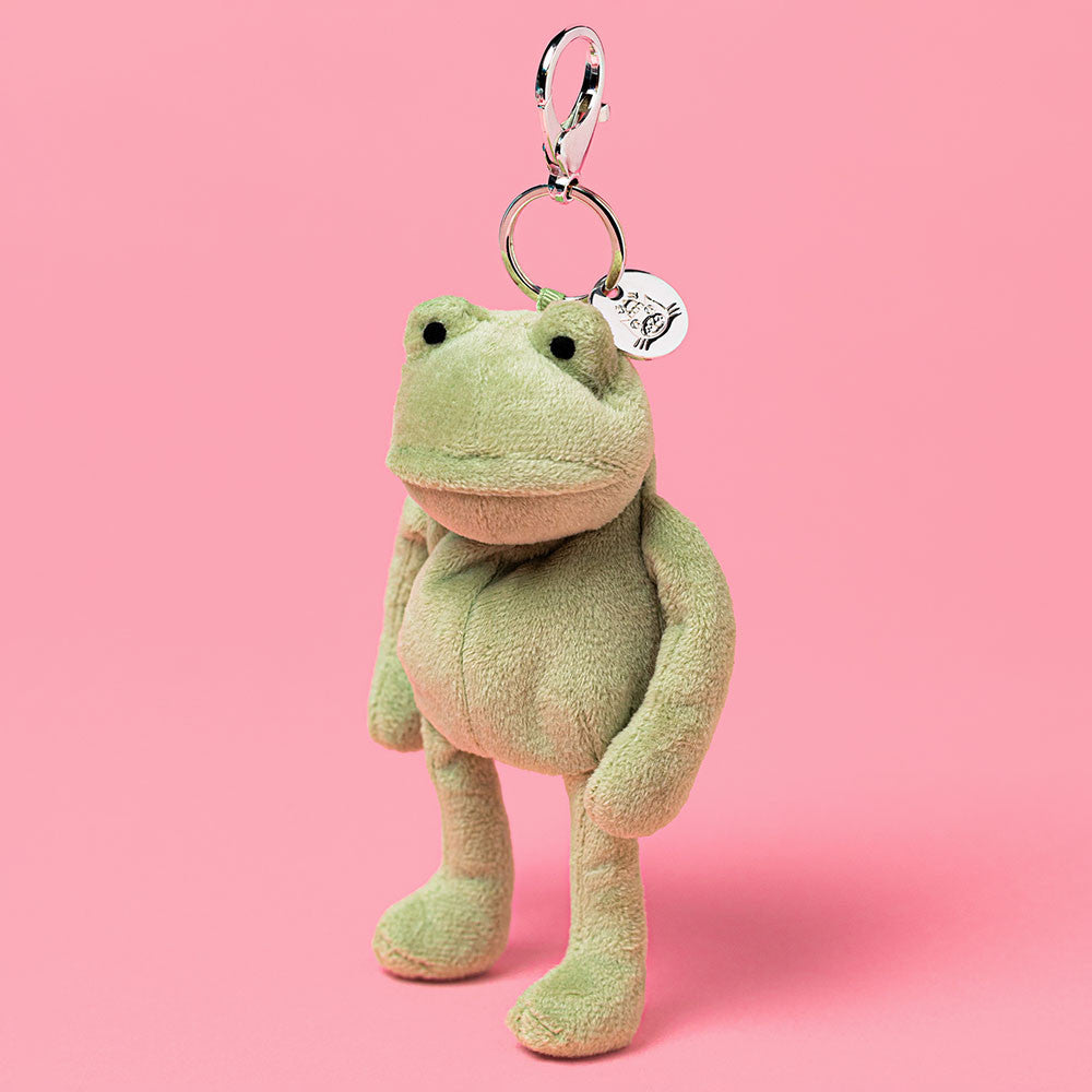 Jellycat Fergus Frog Soft Green Plush Bag Charm Accessory