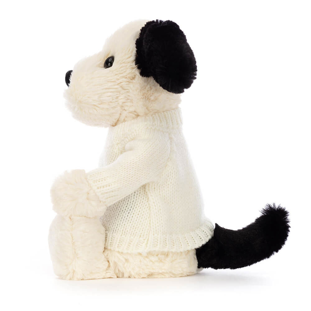 Jellycat Bashful Black & Cream Puppy Personalized Cream Jumper