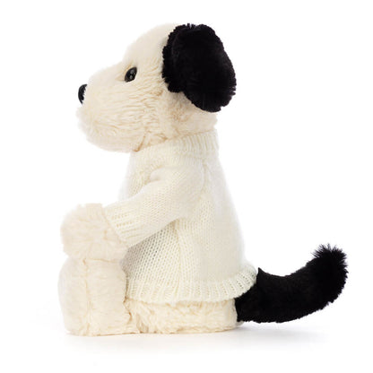 Jellycat Bashful Black & Cream Puppy Personalized Cream Jumper