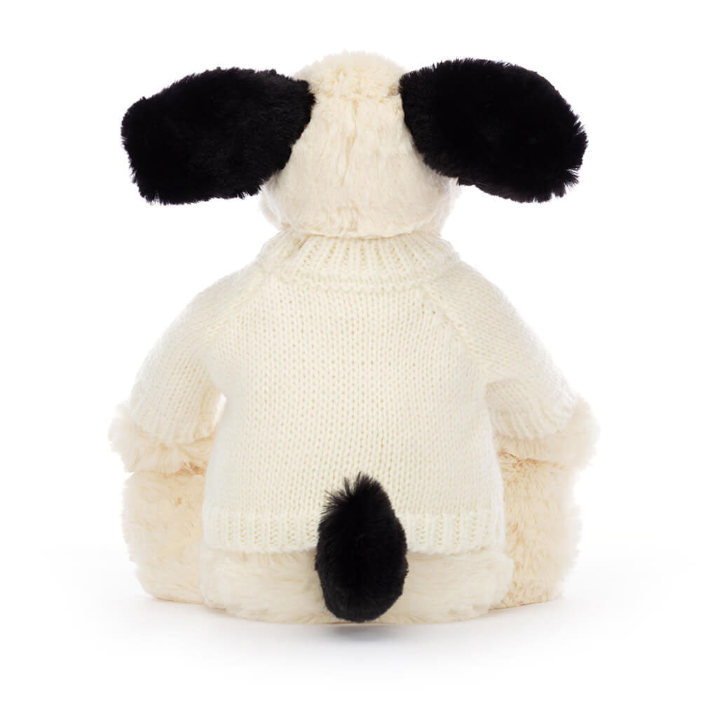 Jellycat Bashful Black & Cream Puppy Personalized Cream Jumper