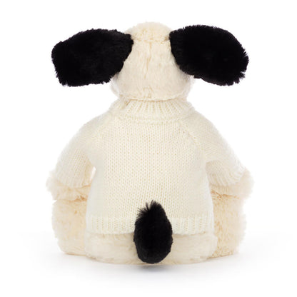 Jellycat Bashful Black & Cream Puppy Personalized Cream Jumper