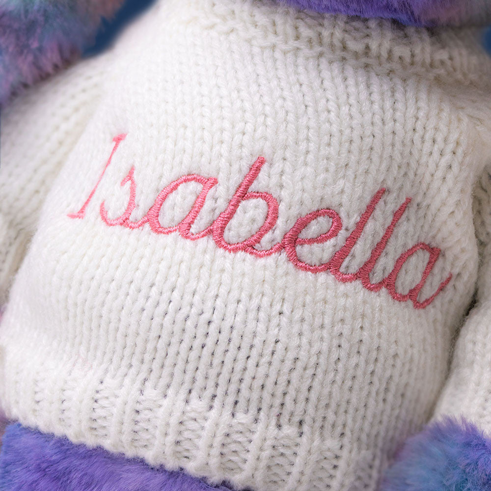 Zodihop Luxe Bunny Plush Toy with Personalized Cream Jumper