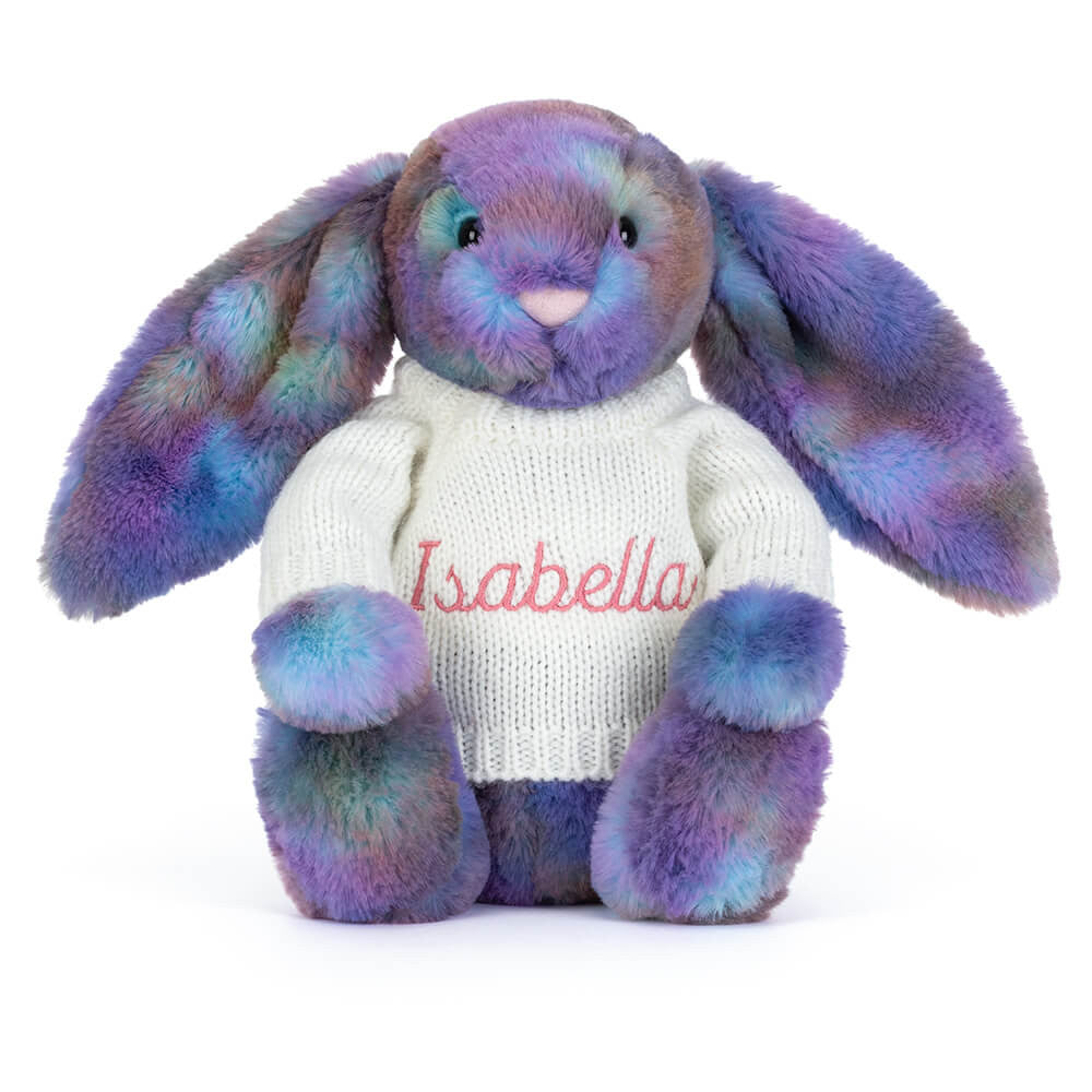 Zodihop Luxe Bunny Plush Toy with Personalized Cream Jumper