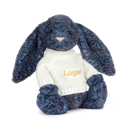 Jellycat Hopscone Luxe Bunny with Personalised Cream Jumper