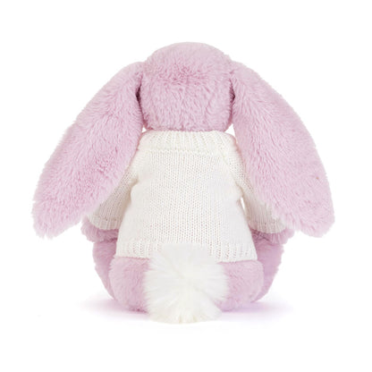 Jellycat Thistlepop Blossom Luxe Bunny with Personalized Cream Jumper