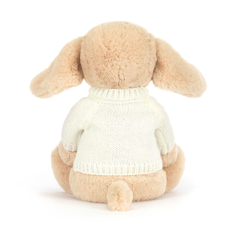 Jellycat Bashful Luxe Puppy Orlando with Personalised Cream Jumper