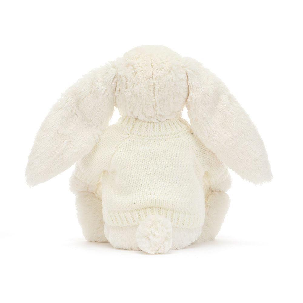 Jellycat Blossom Cream Bunny 'Berry' with Personalised Cream Jumper
