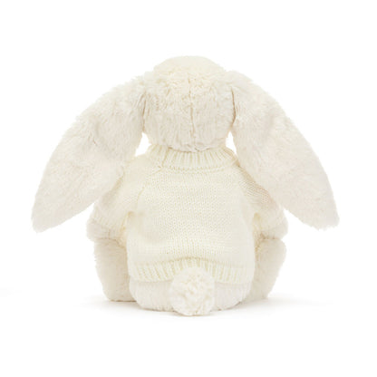 Jellycat Blossom Cream Bunny 'Berry' with Personalised Cream Jumper