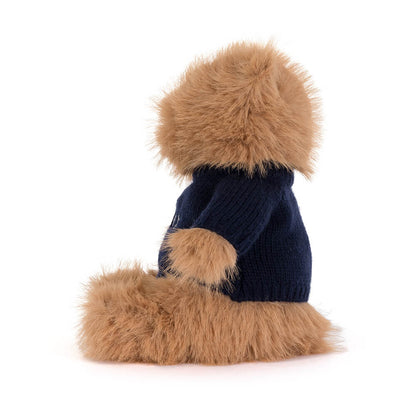 Jellycat Bartholomew Bear Bouffant with Personalised Navy Jumper