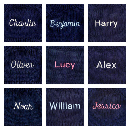 Jellycat Bashful Blush Bunny Personalized Navy Jumper