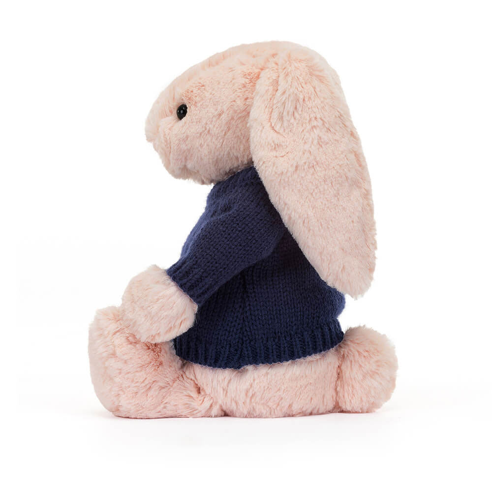 Jellycat Bashful Blush Bunny Personalized Navy Jumper