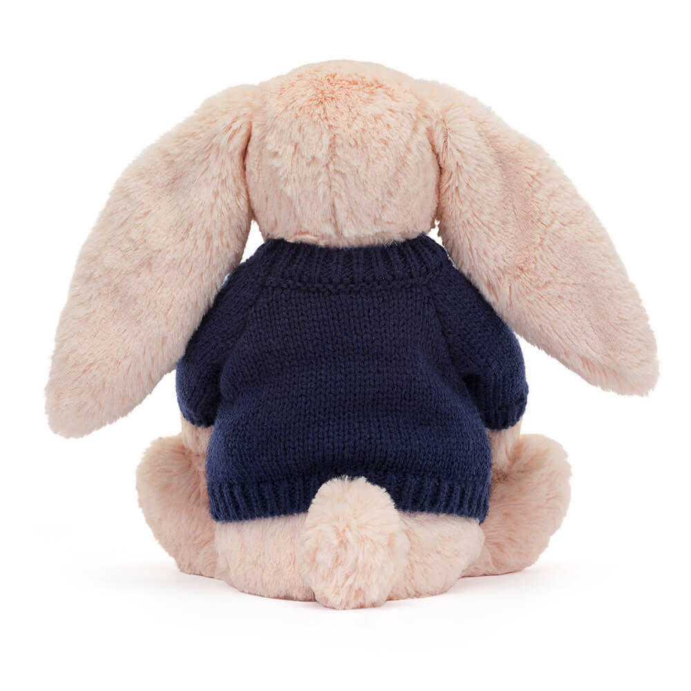 Jellycat Bashful Blush Bunny Personalized Navy Jumper