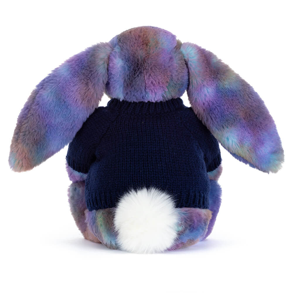 Jellycat Zodihop Luxe Bunny Stuffed Toy With Personalized Navy Jumper