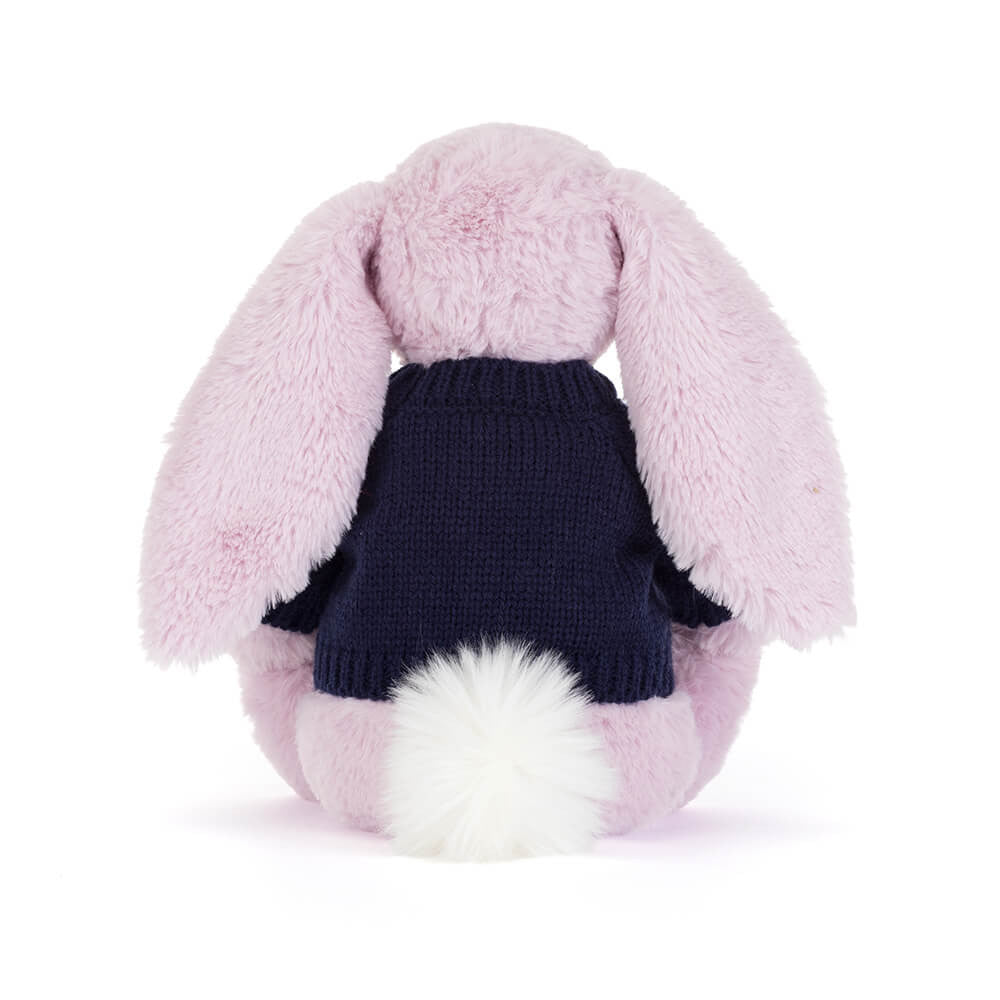 Jellycat Thistlepop Blossom Luxe Bunny Personalized Navy Jumper Plush Toy