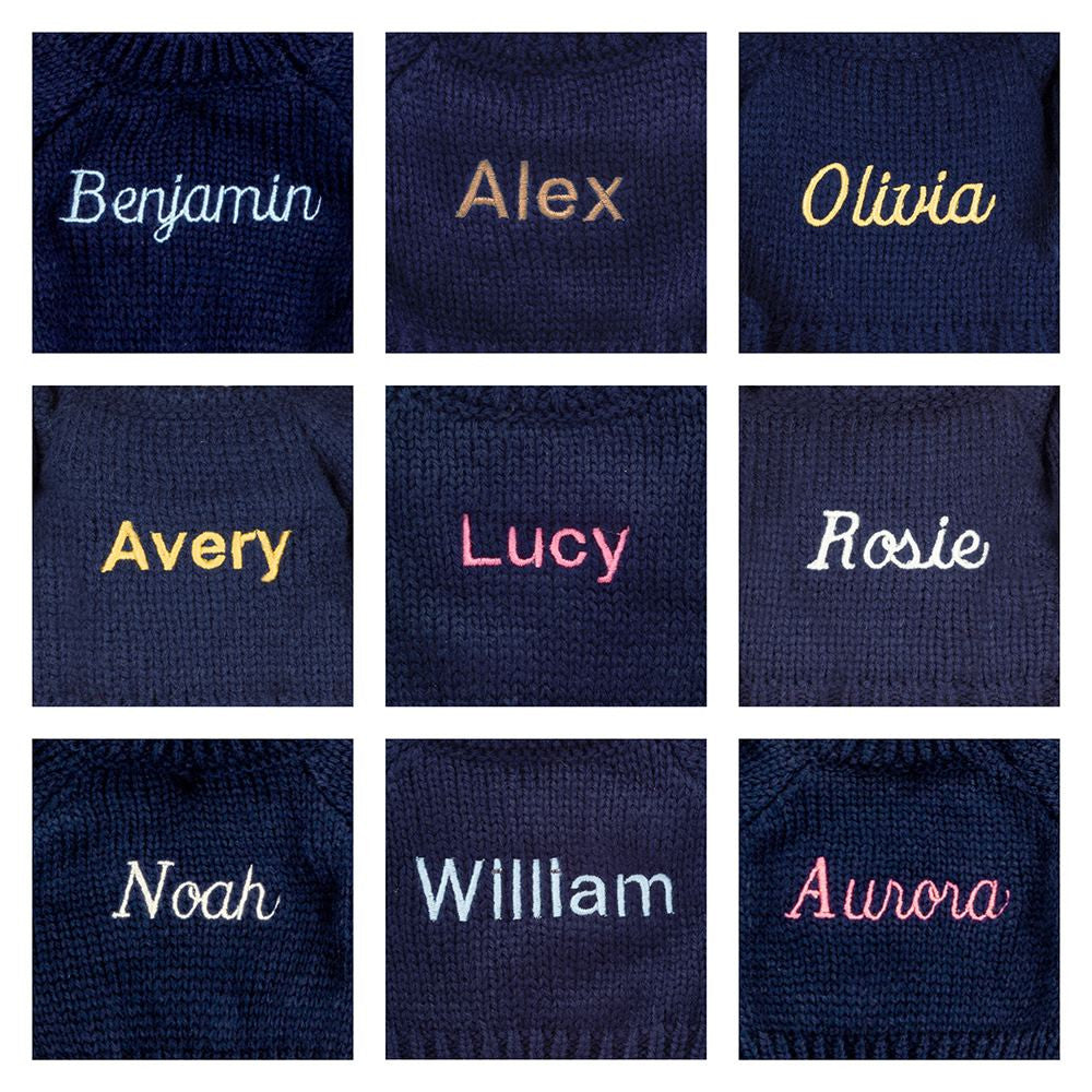 Jellycat Blossom Beige Bunny Petal With Personalised Navy Jumper
