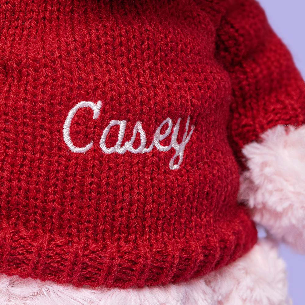 Jellycat Leola Bear with Personalised Red Jumper