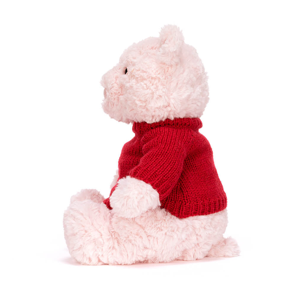 Jellycat Leola Bear with Personalised Red Jumper