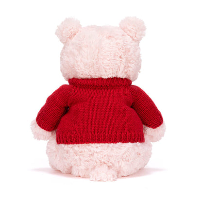 Jellycat Leola Bear with Personalised Red Jumper