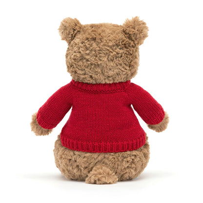 Jellycat Bartholomew Bear Personalized Red Jumper Stuffed Toy
