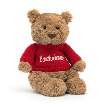 Jellycat Bartholomew Bear Personalized Red Jumper Stuffed Toy