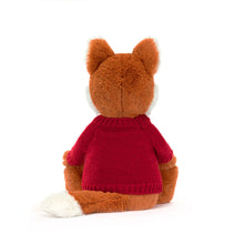 Jellycat Bashful Fox Cub Plush Toy With Personalized Red Jumper