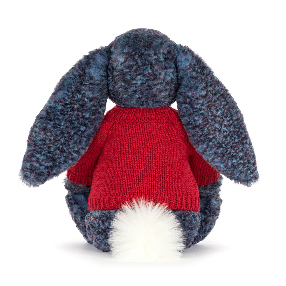 Jellycat Hopscone Luxe Bunny with Personalised Red Jumper