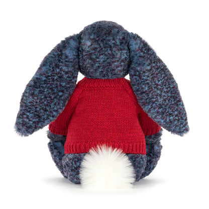 Jellycat Hopscone Luxe Bunny with Personalised Red Jumper