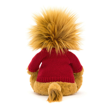 Jellycat Bashful Lion with Personalized Red Jumper Plush Toy