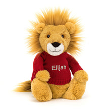 Jellycat Bashful Lion with Personalized Red Jumper Plush Toy