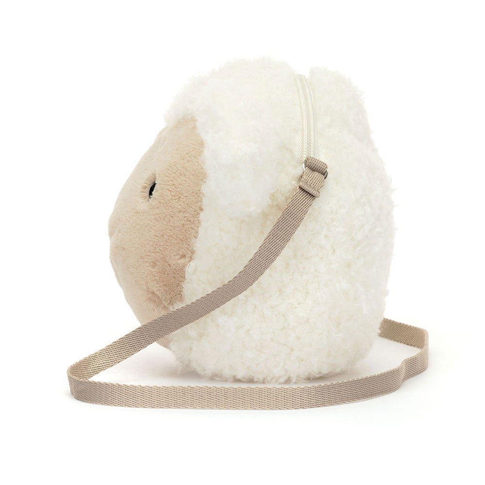 Jellycat Little Lamb Bag Cream Plush Adjustable Strap