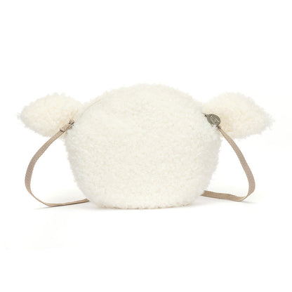 Jellycat Little Lamb Bag Cream Plush Adjustable Strap