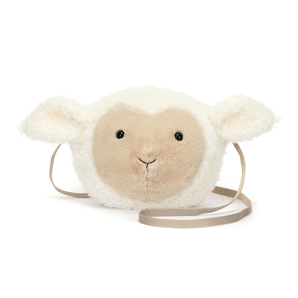 Jellycat Little Lamb Bag Cream Plush Adjustable Strap