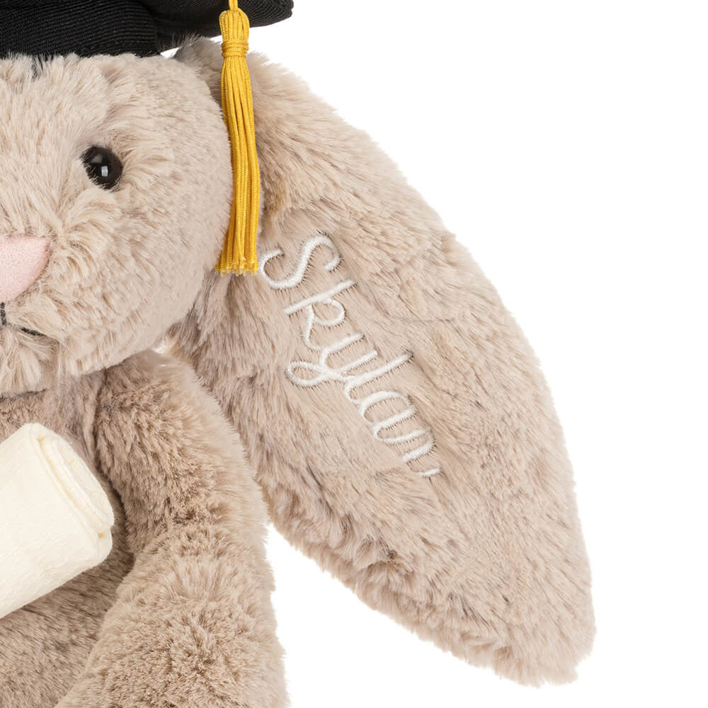 Jellycat Bashful Bunny Graduation Outfit Personalised Stuffed Toy